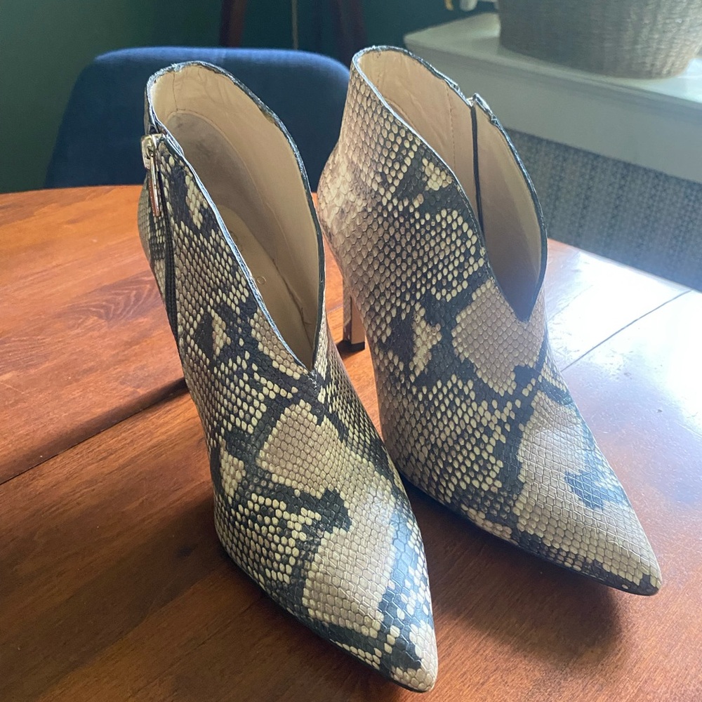 Vince Camuto Snakeskin Heeled Boots